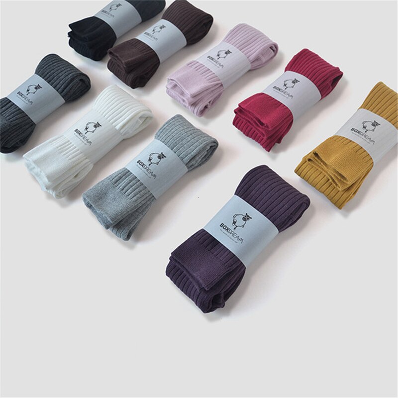 1-5T Spring Autumn Warm Striped Baby Girls Leggings Skinny Cotton Knitted Toddler Kids Pantyhose Solid Children's Pants Trousers
