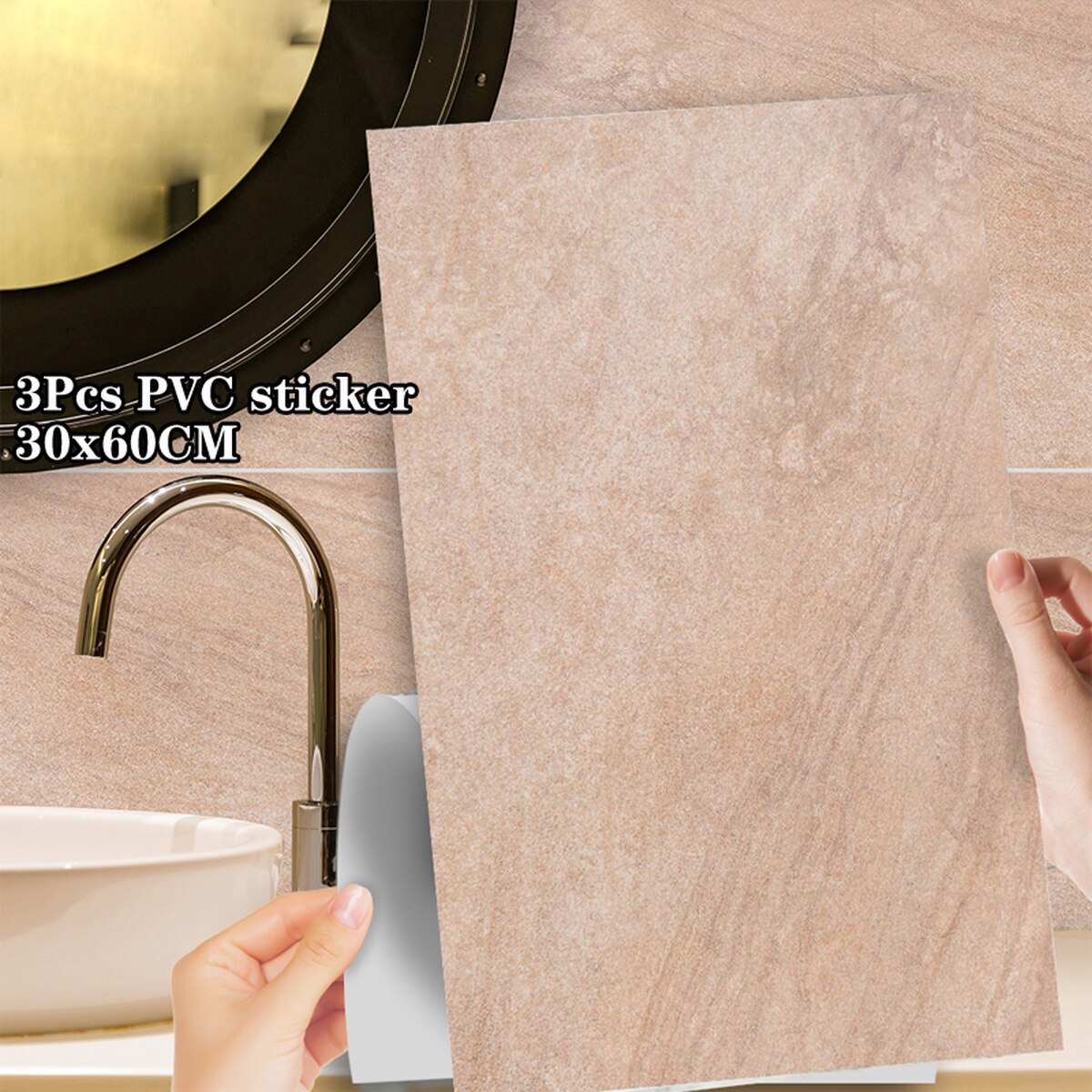 3Pcs 30X60Cm Melkachtig Wit Marmeren Vloer Sticker Peeling Plakken Waterdicht Behang Zelfklevende Tegel Sticker home Decoratie