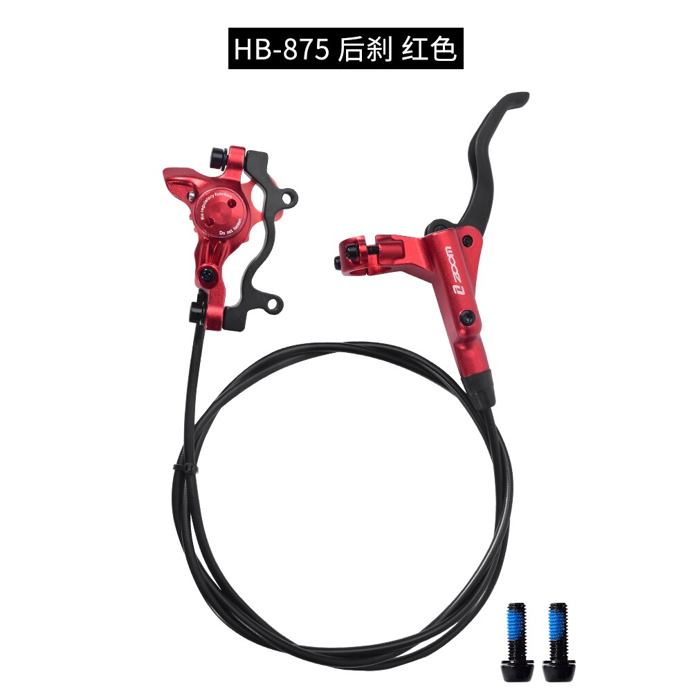 ZOOM-freno de disco hidráulico para bicicleta de montaña, tubo de aceite grueso, antidesgaste, aleación de aluminio, 4 colores, HB-875: red rear brake