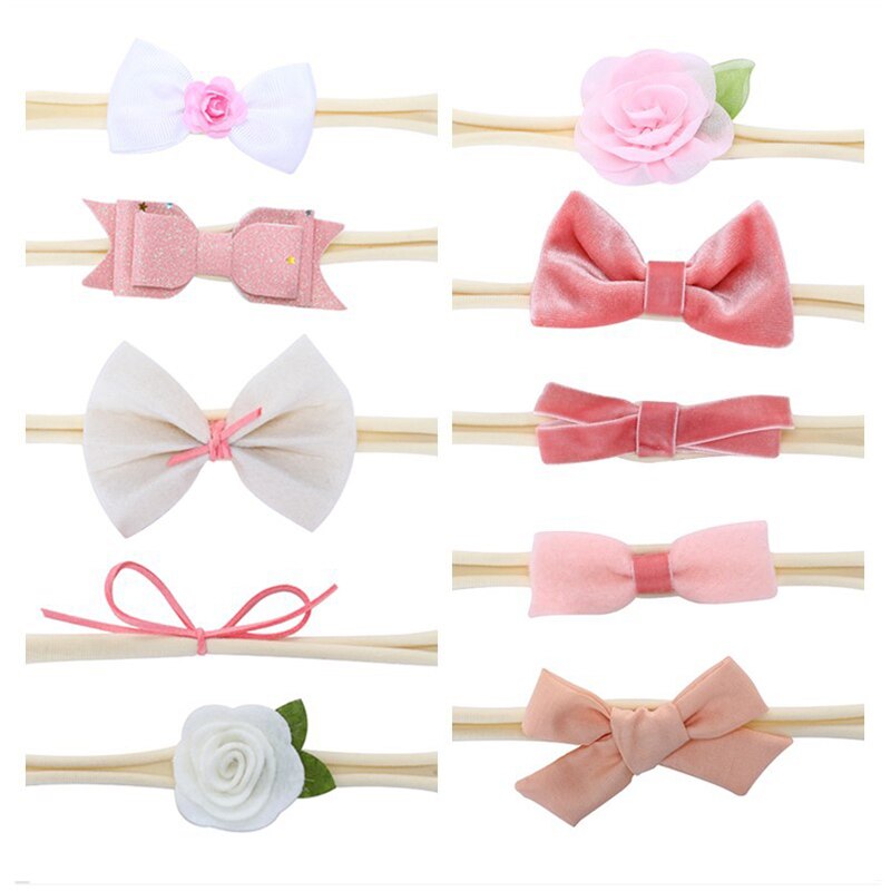 5 Teile/satz Neugeborenen Baby Stirnband Blume BöGen freundlicher Baby Mädchen Turban Stirnbänder Haar Bands Für Mädchen Haar Zubehör