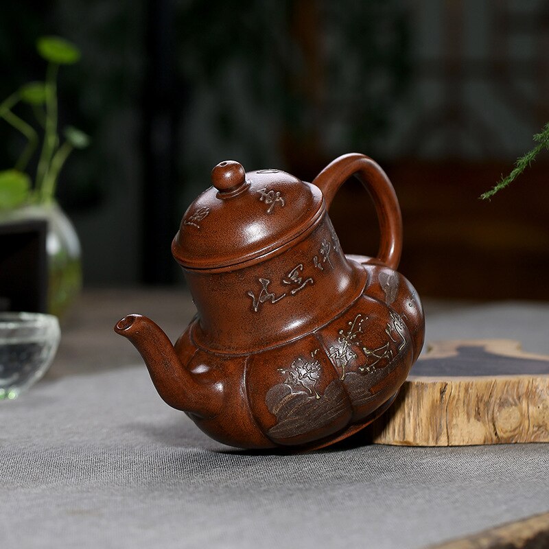 Red mud large purple clay teapot teaware sand goods in rain