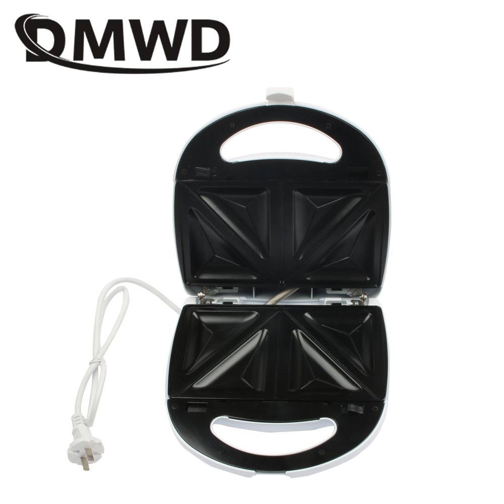 DMWD 110V Multifunction Eggs Sandwich Maker Muffin Waffle Toaster Donuts BBQ Frying Pan Mini Breakfast Baking Machine 7 Plates