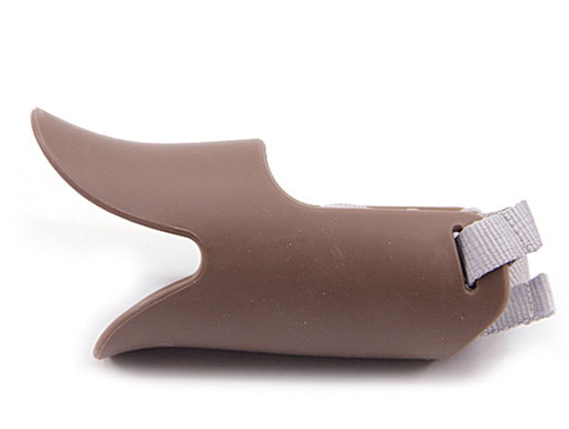 Hond Bite-Proof Eendenbek-Vormige Siliconen Mond Cover Anti-Barking Verstelbare Size Water Wassen Puppy Eendenbek Cover huisdier Accessoires: Brown / L