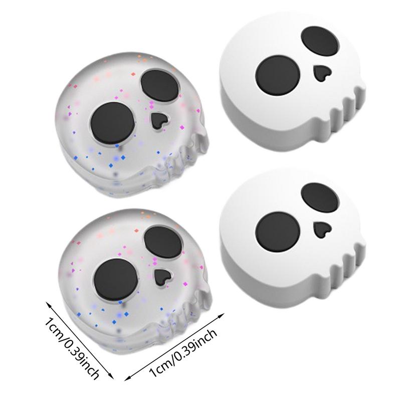 Skull Joystick Grips 4X Cute Thumb Grip Caps Thumb Grips Joystick Caps Halloween Soft Silicone Joystick Cover Silicone Joystick
