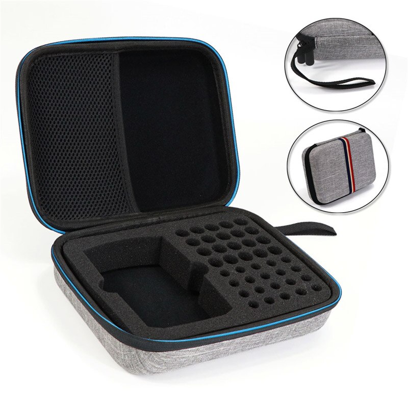 1Pc AA AAA Shockproof Batterij Opbergdoos/Power Bank Case/Batterij Houder organizer Voor 40pcs aa aaa Stapels met Rits: Grey with Zipper