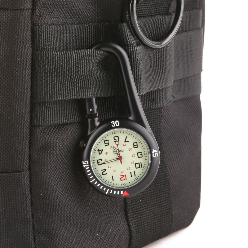 draussen Karabiner Fluoreszierende Uhren Rucksack Schnalle Klettern Haken Leuchtende Uhr-Gesicht