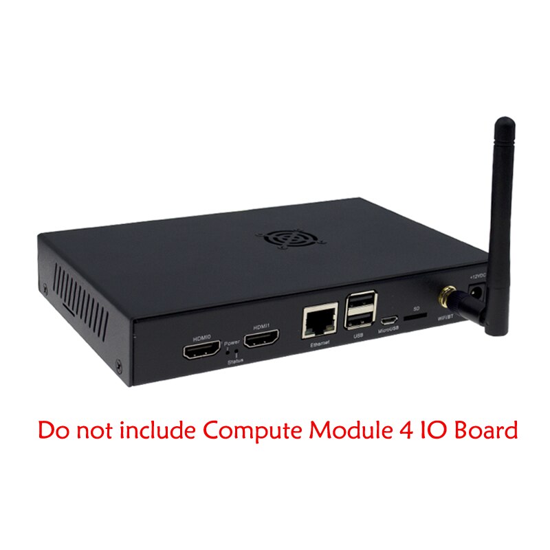 Case Voor Raspberry Pi CM4 Officiële Io Board Met One-Key Boot Fan Antenne