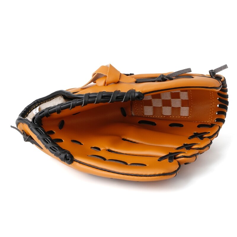 draussen Sport Braun Praxis Verknüpfungen Hand Baseball Handschuh weicher Ball Ausrügestochen Größe 10,5 für Erwachsene Mann Frau Ausbildung Handschuh