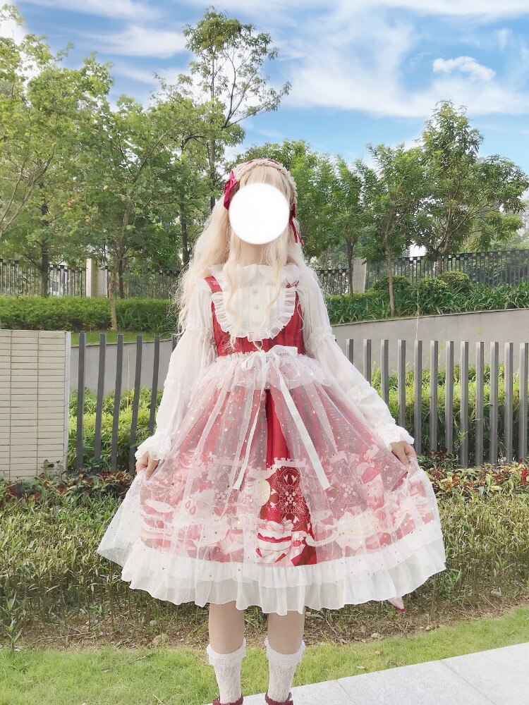 Original Lolita Miau salsa helado Honda vestido JSK kawaii ropa adorable Vestido de lolita vestido victoriano gothic lolita