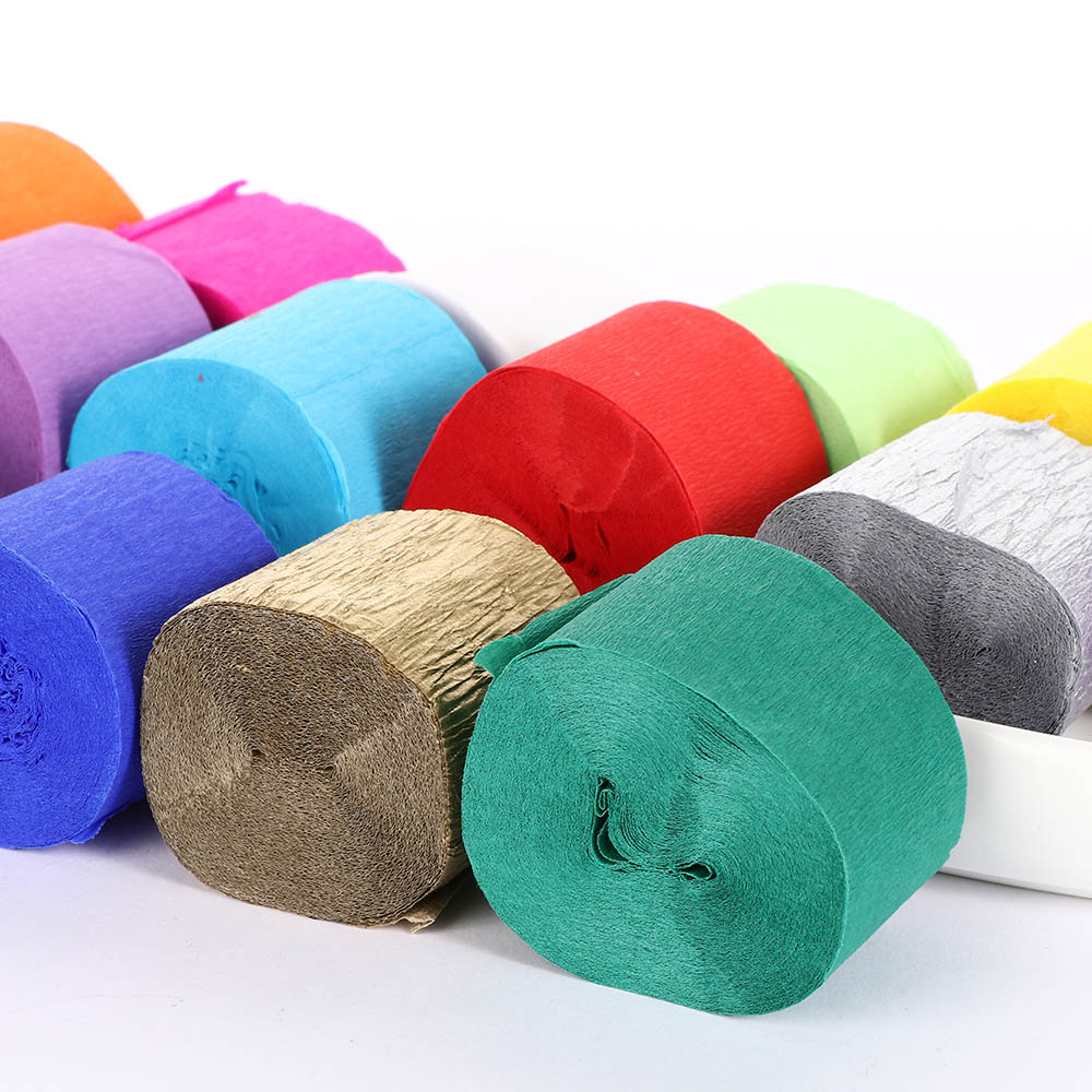 Emballage de fleurs en papier crêpe plissé 1 rouleau | Artisanat bricolage pour Scrapbooking, décoration pour Festival anniversaire, noël, 3.5cm * 10m