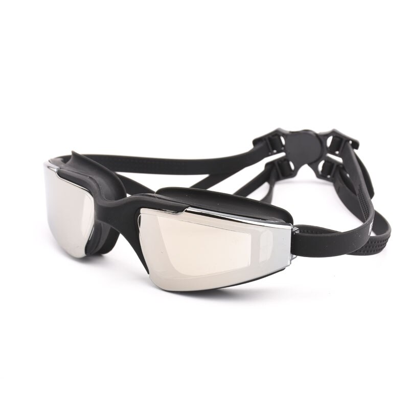 Lunettes de natation pour adultes, Anti-buée, en Silicone, étanche, professionnelles, pour la plongée dans la piscine, pour hommes et femmes: Black