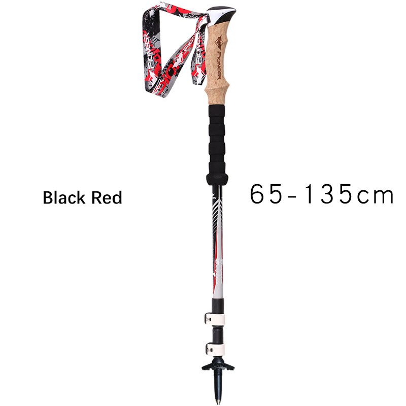 Mountain-climbing Walking Stick Carbon Fibers Ultra light 3 Section External lock Outdoor Hiking 135cm