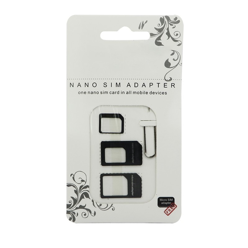 3 in 1 Nano Sim Card Adapters + Micro Sim + Stander Sim Card SIM Card & Gereedschap Voor iPhone 4 4 S 5 Android Telefoons