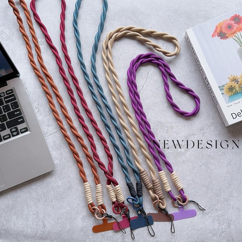 Retro Mobile Phone Universal Braid Strap Crossbody Long Rope Lanyard Strong Durable Safety Mobile Phone Lanyards