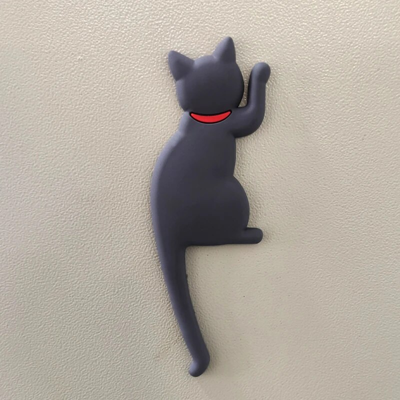 Kühlschrank-Magnethaken im süßen Katzen, Kawaii-Kühlschrankaufkleber, stanzfreier Magnethaken, magnetischer Aufbewahrungshaken: Blau