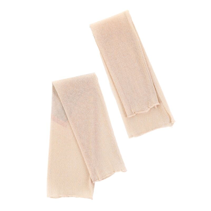 Dames ijs zijde mesh vingerloze lange mouwen armwarmers cover geometrische strepen bloemen maan bedrukt uv-bescherming rijden half fi: 12