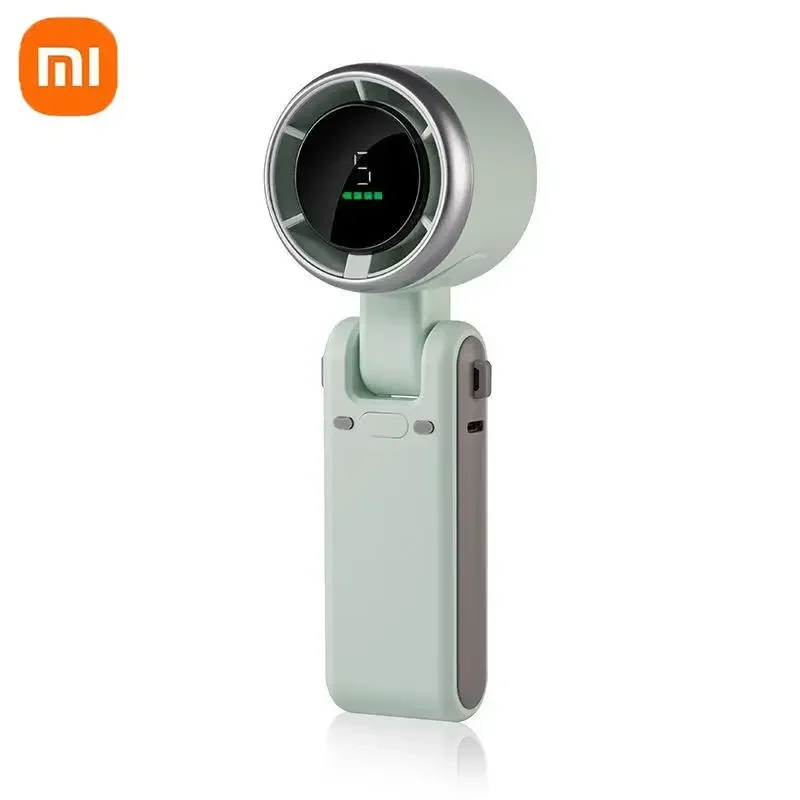 Xiaomi mini turbine ventilator handventilator met usb-oplaadfunctie bureauventilator camping bergbeklimmen draagbare nekventilator kleine ventilator draagbare ventilator: Groente