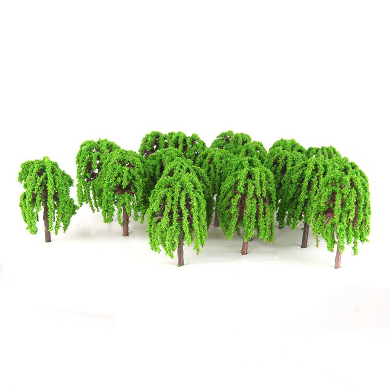Display Model Tree Decoration 25pcs Plastic Resin Green 3D Landscape Willow