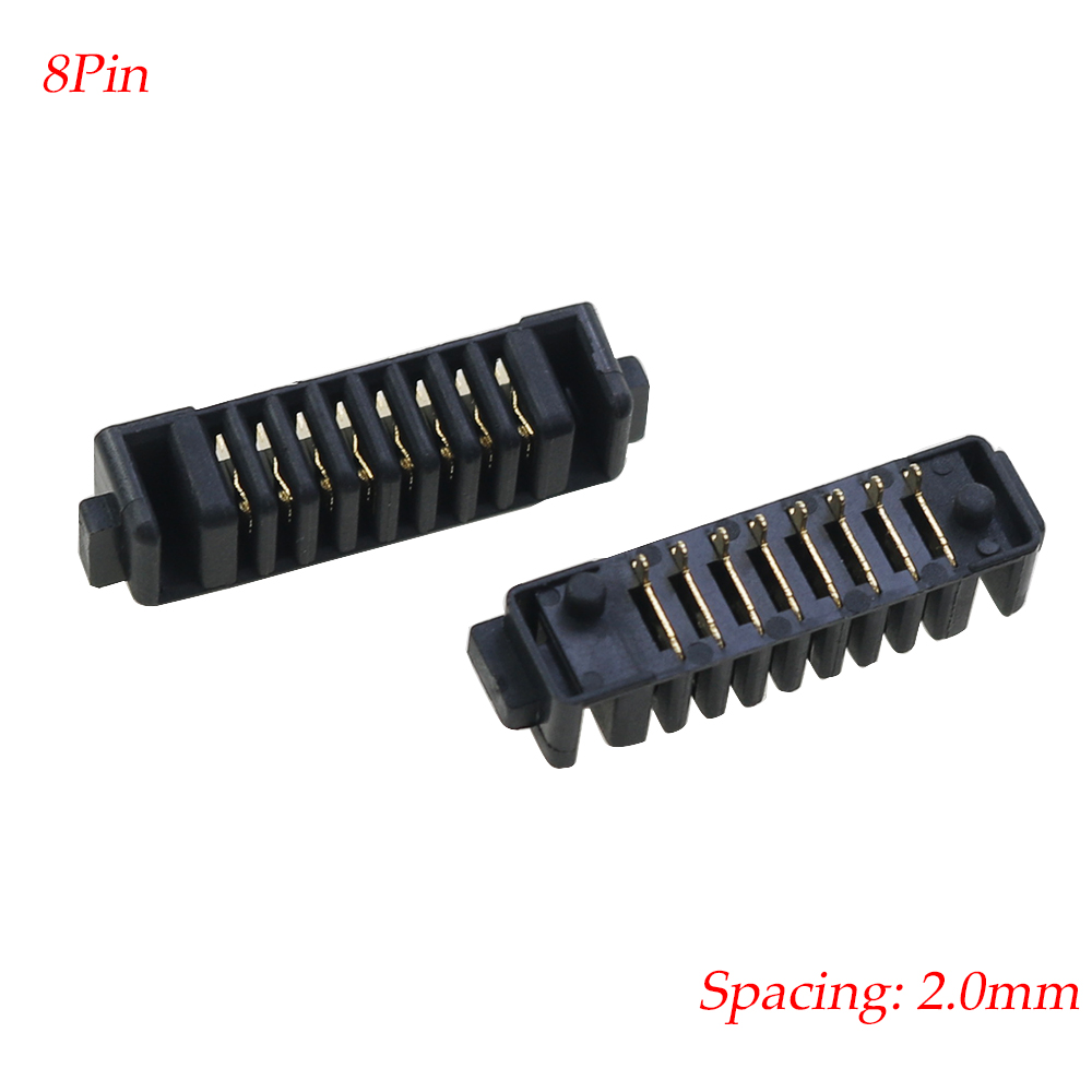 1PCS 4/5/6/7/8/9/10Pin Laptop Battery Connector Pitch 2.0mm Holder Clip Slot Contact Male and Female plug: black