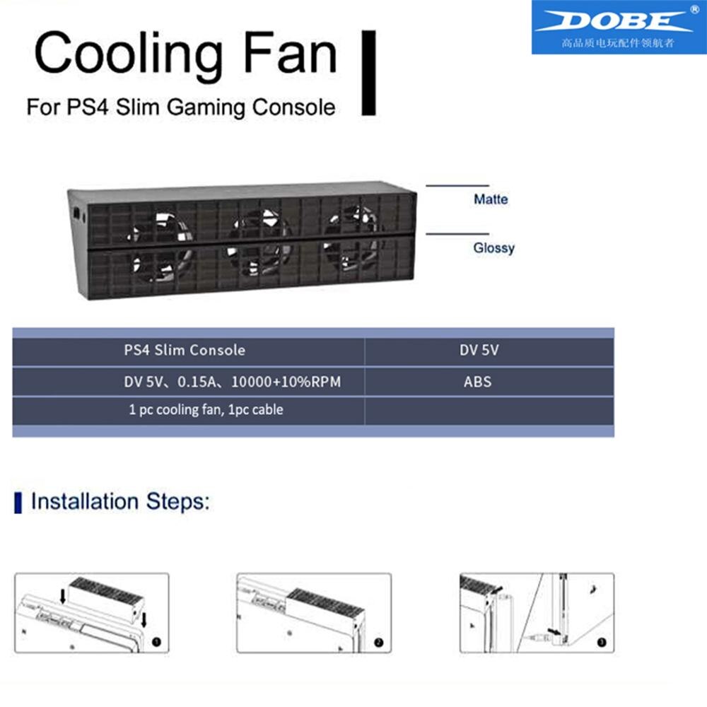 DOBE PS4 Slim Lüfter Konsole Kühler Smart Thermostat 3 Fans System Station für Sony Playstation 4 PS4 Dünne