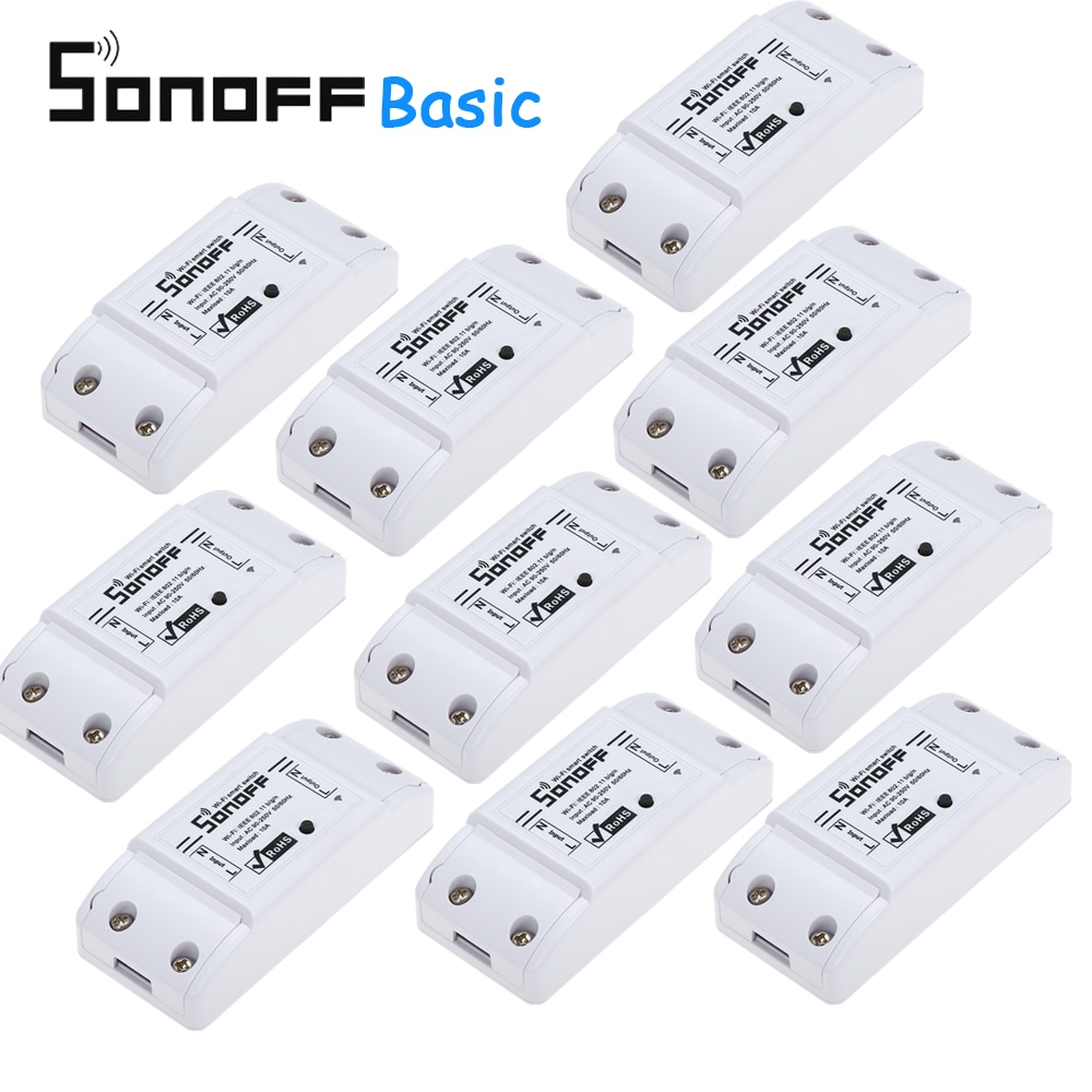 2/3/4/5/6/8/10pcs SONOFF Basic Wifi Switch for Alexa Google Home Timer 10A/2200W Wireless Remote Switch Smart Automation Module