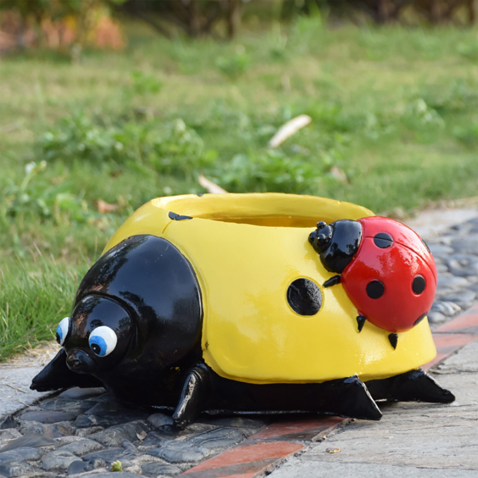 40# Garden Ladybugs Flower Pot Sketches Simulation Animal Garden Decoration Outdoor Planters Gardening Garden Pots Planters