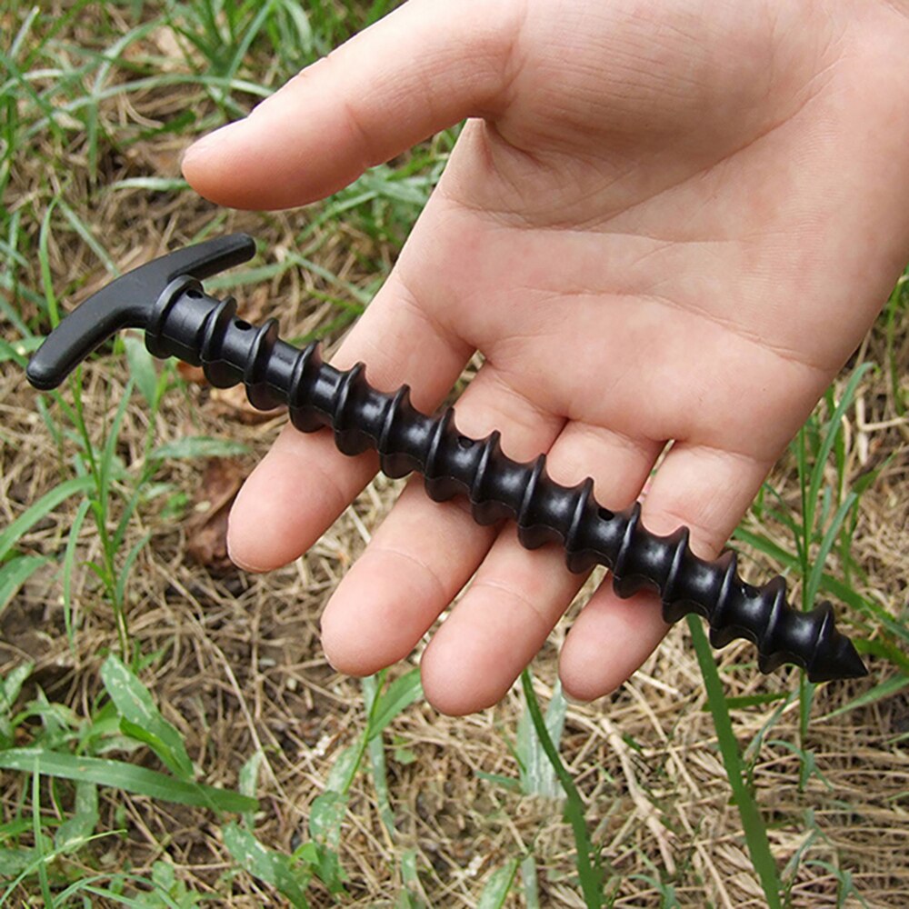 10 pçs tenda estacas estacas de acampamento ao ar livre lona chão plástico espiral parafuso unhas ao ar livre prego toldo acampamento suprimentos para churrasco