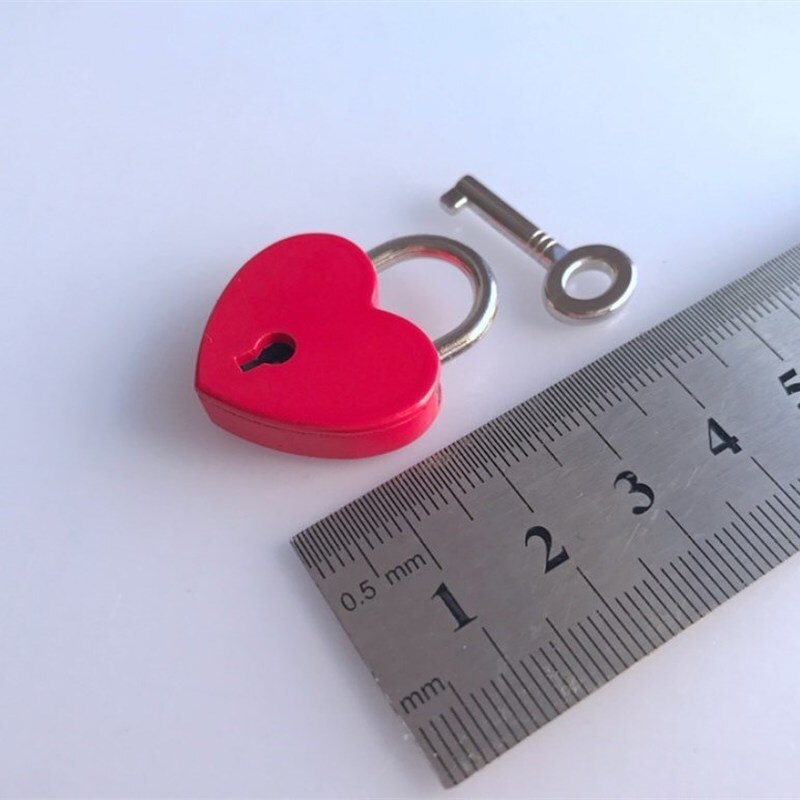 Mini Hartvorm Hangslot Vintage Antieke Stijl Roze Hangsloten Met Slot Voor Reizen Bruiloft Sieraden Doos Dagboek Boek Koffer