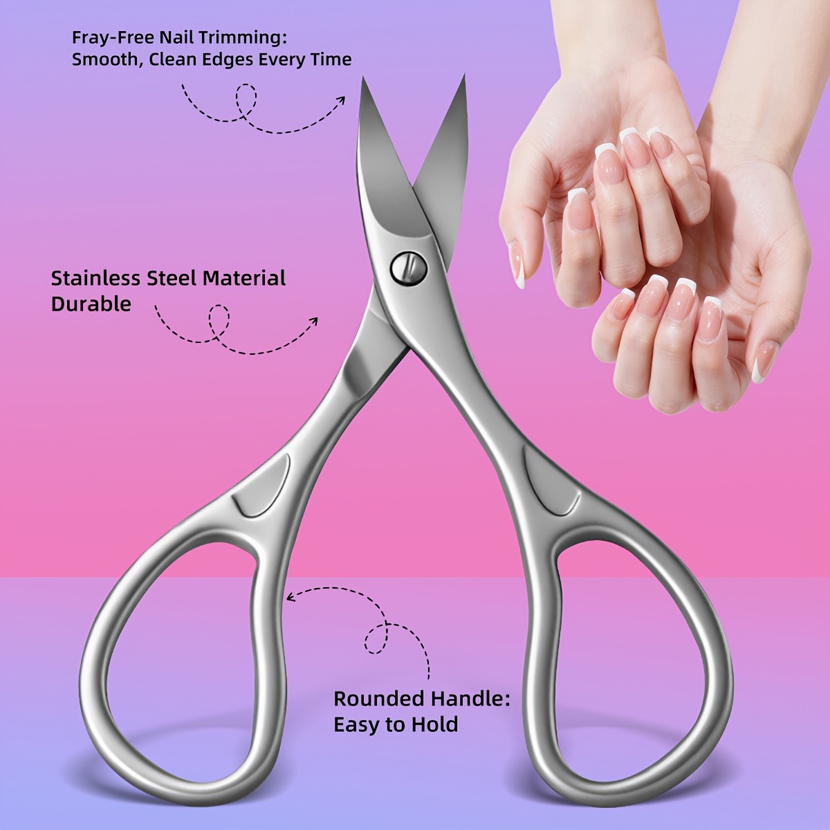 Professionele nagelschaar wenkbrauwen wimpers multifunctionele gebogen mes manicure pedicure nagel- en teennagelknipper