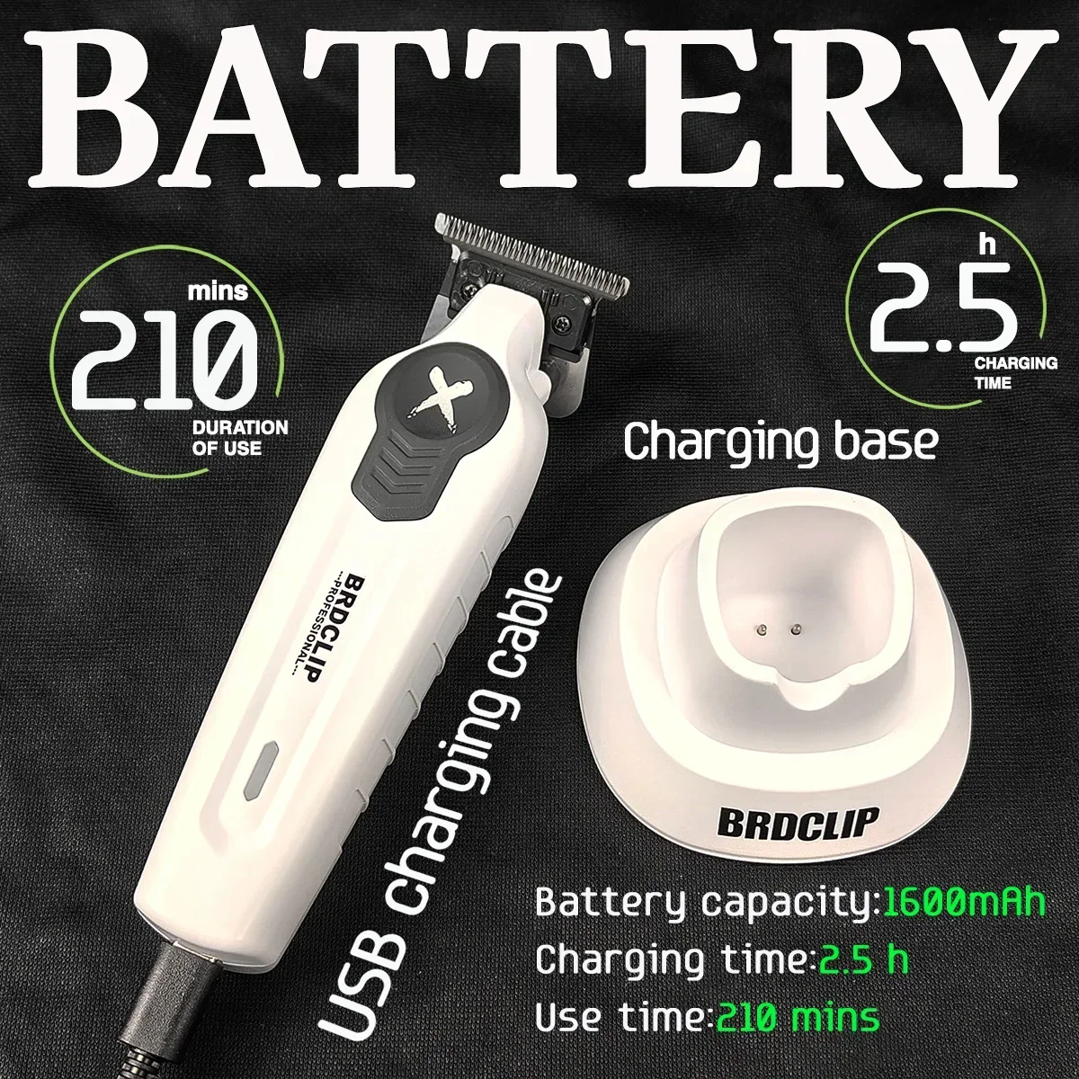 Professionele BRDCLIP Wit FA1T FK701 Set Tondeuse 7700 RPM 7000 RPM Elektrisch Scheerapparaat voor Heren Trimmer met Oplaadstation