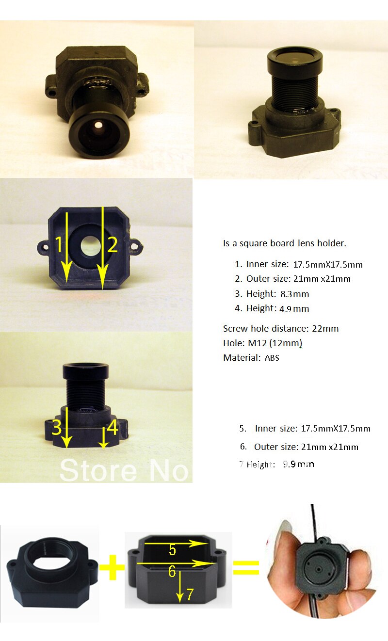 M12 Pinhole lens mount ABS lens mount camera lens mount the CCD lens holder Fixed Pitch 22MM