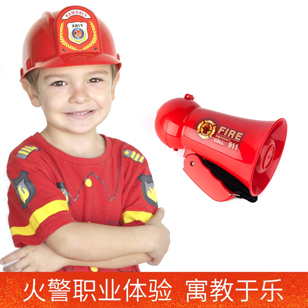 Juguete bombero campana pequeño mini megáfono plegable altavoz ventilador megáfono