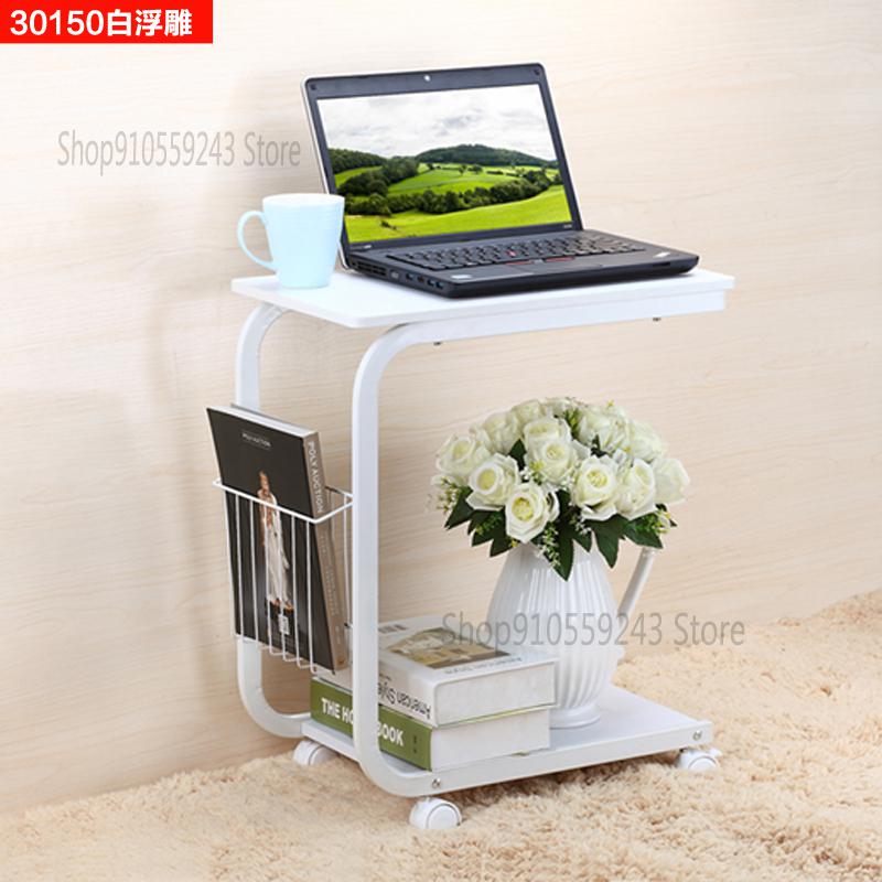 Side Table Movable Solid Wood Small Coffee Table Simple Living Room Sofa Side Table Side Cabinet Nordic Corner Table Bedside Sma: 8