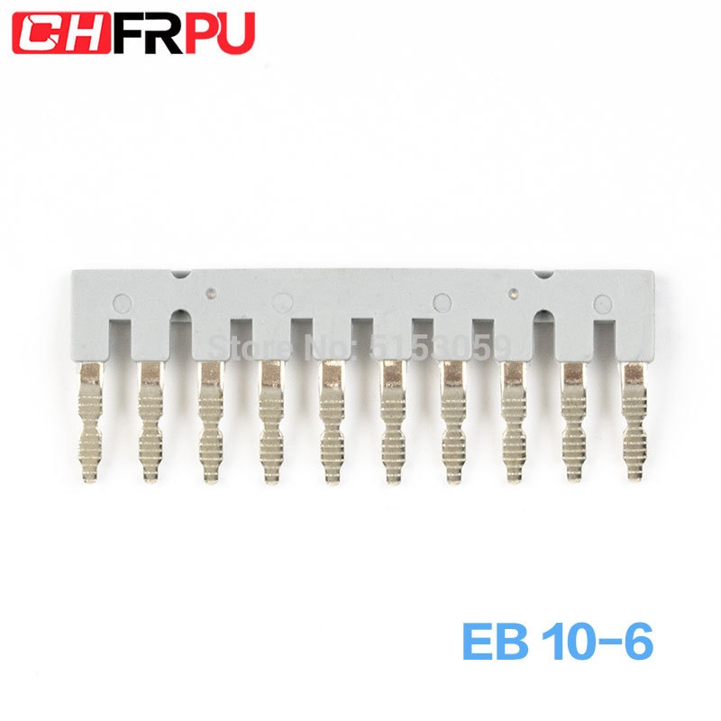 Side Plug Connector Din Rail Terminal block short circuit connection strip: EB10-6