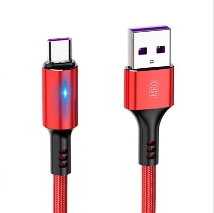 BRHMC USB Typ C Kabel für Samsung S10 S9 3A Schnelle USB Ladung Typ-C Ladegerät Datenkabel für redmi huawei xiaomi USB C kabel: 5A rot / 2m