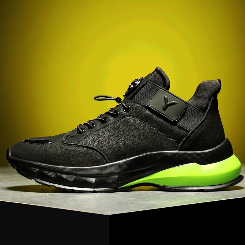 Trend efterår vinter løbesko lædersømme sportssko komfortable mænd sneakers zapatillas atletiske sneakers