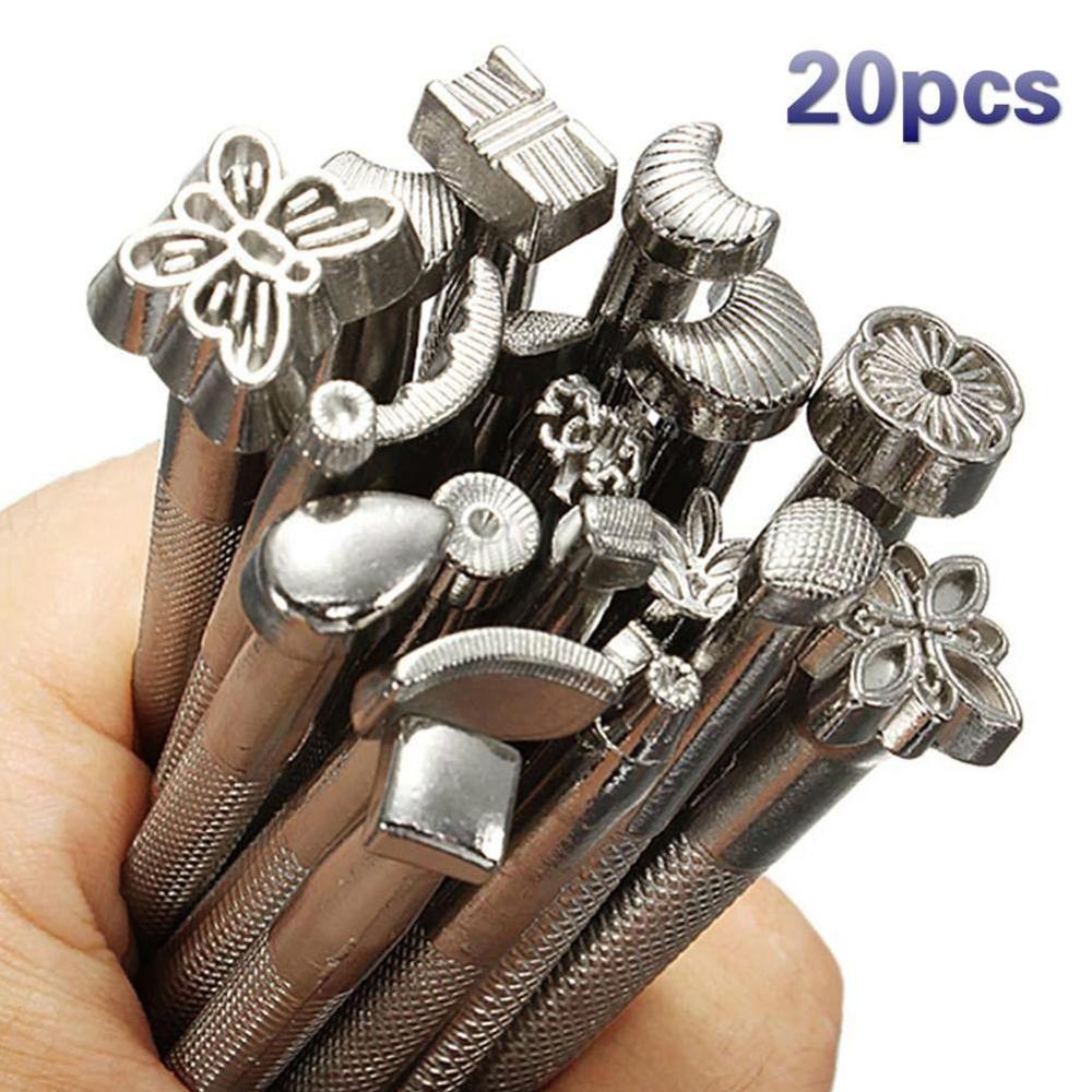 Leer Emboss Pen Lederen Carving Hand Working Saddle Maken Gereedschap Graveren Ambacht Set Lederen Afdrukken Leathercraft Gereedschap