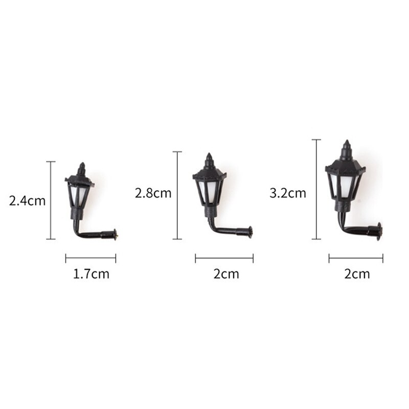 30PCS Mini Street Lamp Model Mini Landscape Home Decoration Fairy Tale Garden Street Lamp Statue Decoration