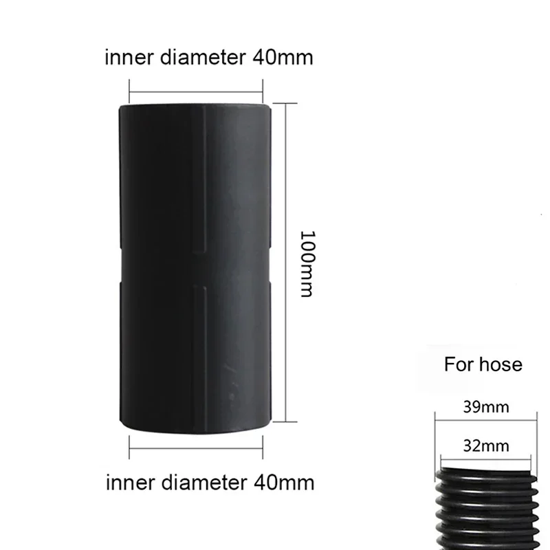 Manguera roscada de 32 mm/conector bidireccional Accesorios para mangueras de aspiradora Adaptador de extensión de diámetro interior de 40 mm/: Gris claro