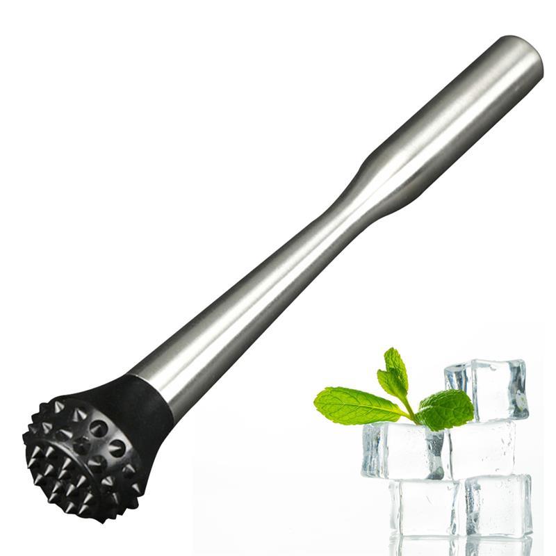 Useful Cocktail Muddler Barware Mojito Cocktail Stainless Steel Bar Mixer DIY Drink Fruit Muddler Crushed Ice Barware Bar Tool: Default Title
