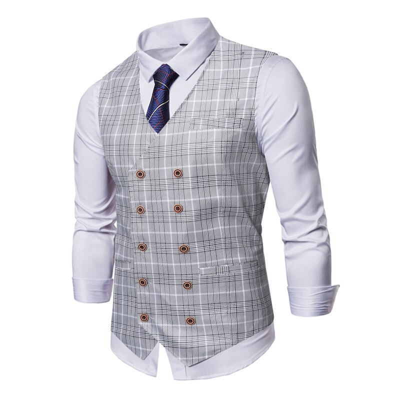 Suit Vest Men's Double-breasted Waistcoat Business Gentleman Single Item Party Dress