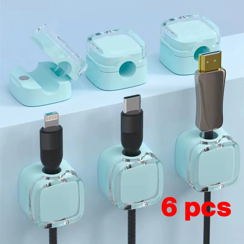 1/3/6PCS Magnetische Kabel Organizer Kabel Clips Einstellbare Kabel Halter Unter Schreibtisch Kabel Management Draht Keeper Organizer Halter: Freier Raum