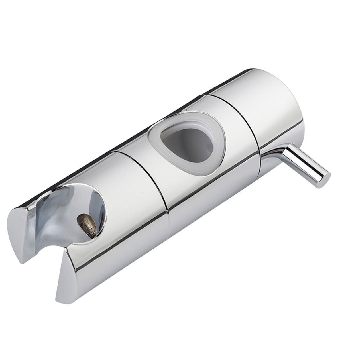 19mm Shower Holder Bracket Seat Install To Rail Tube Chrome Plated Shower Head Holder for Slide Bar Bathroom Replacement