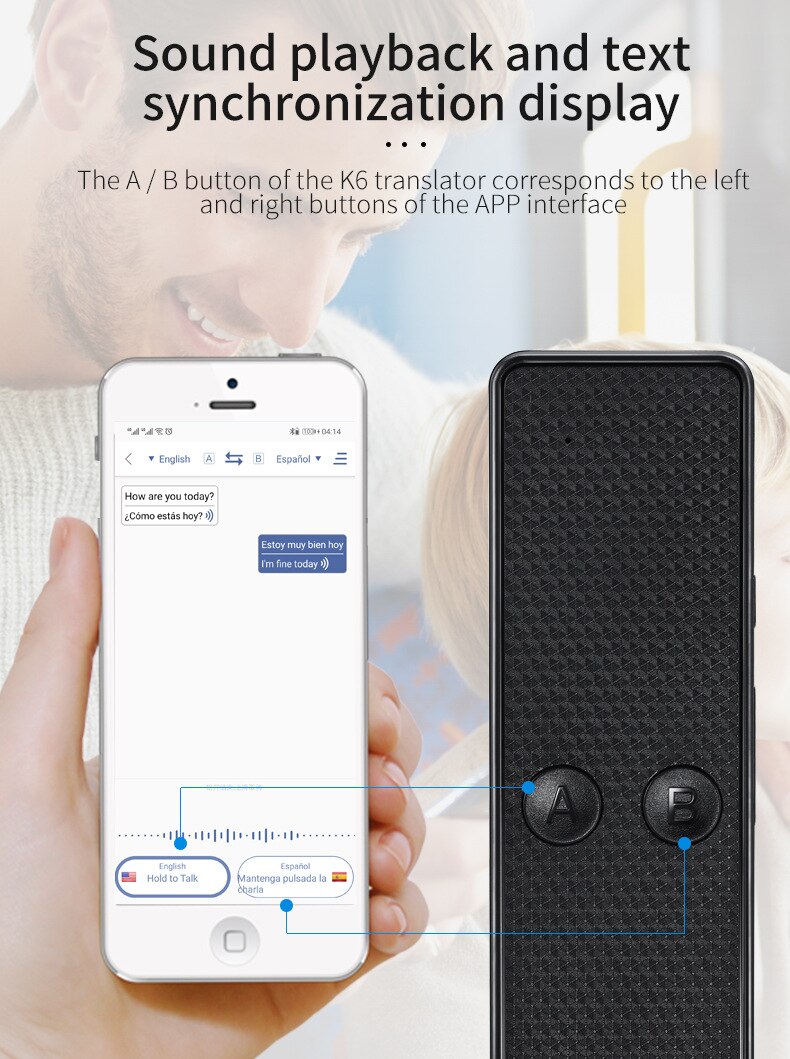 Language Translator Real Time Smart Bluetooth Portable Electric Learning Rechargeable Business Two Way Voice For Travel