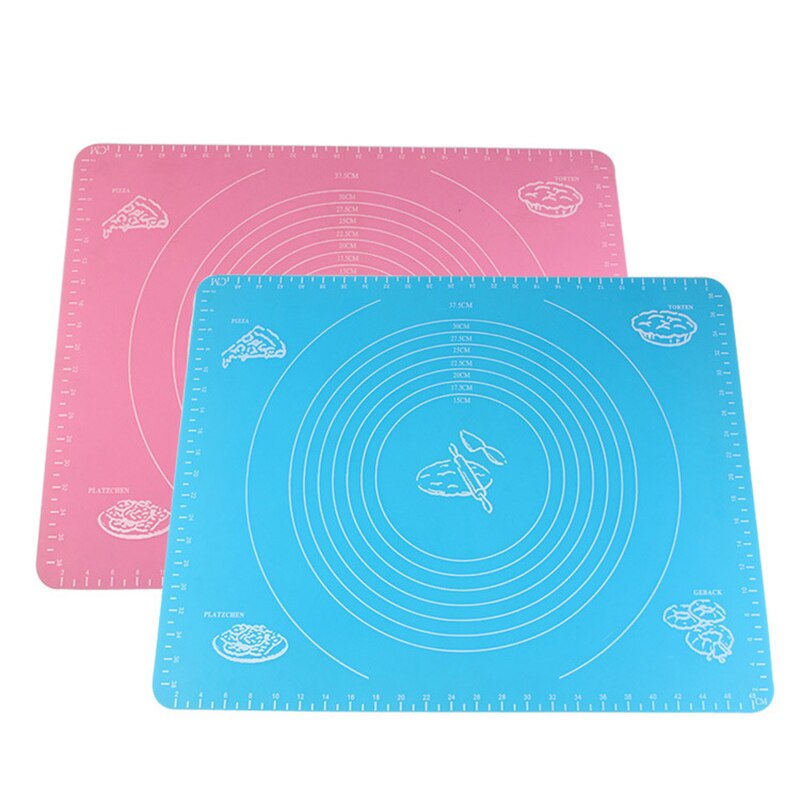 Tapete antiadherente de silicona para hornear, tapete para cortar arcilla Fondant, estera a prueba de fugas, accesorio de herramienta de cocina, 2 colores