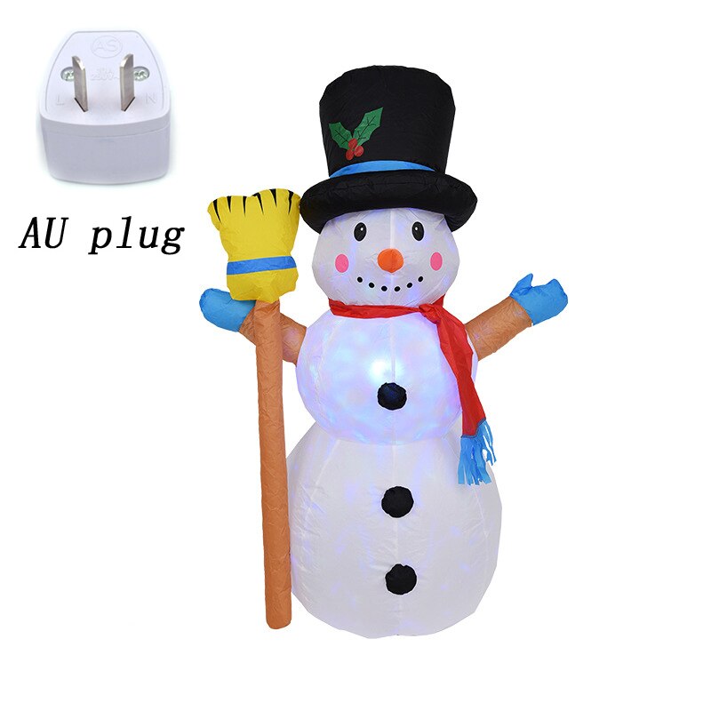 120Cm Bezem Sneeuwpop Opblaasbare Leuk Speelgoed Met Kleur Veranderende Led Verlichte Kerst Carnaval Winter Party Props Outdoor Decoratie: AU plug