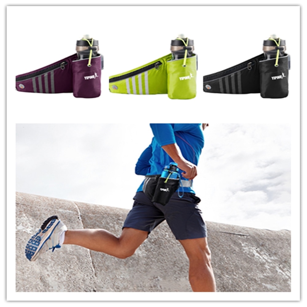 AA Fashionable Sports Bottle Adjustable Belt Bag Double Storage Waterproof Cell Phone Pockets Running Belt Bag for Men and Women