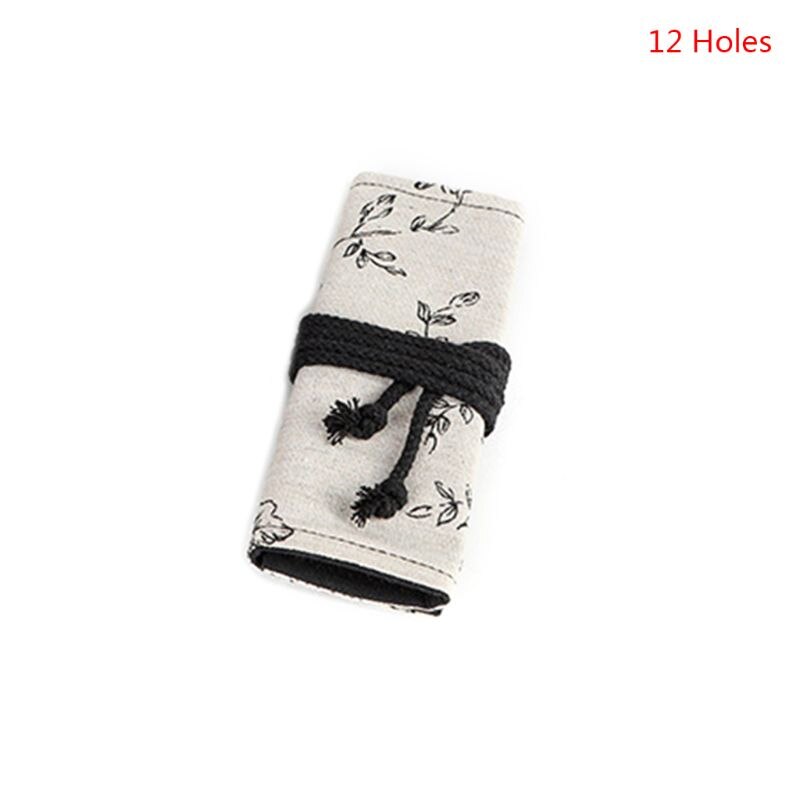 Pæon 12/24/36/48/72 huller lærred rullepen gardin blyant taske sag makeup wrap