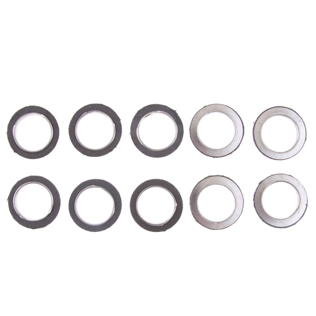 10x Silver Motorcycle Exhaust Pipe Gaskets For Yamaha 100 150 125cc Scooter