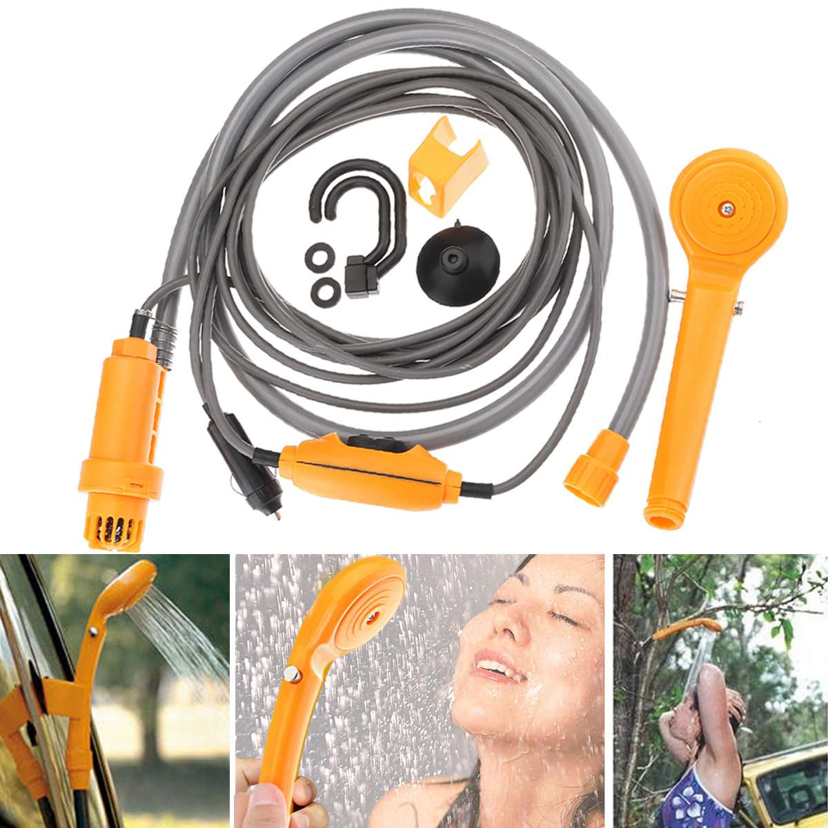 12V Portable Camping Shower Car Washer Wireless Car Shower DC 12V Pump Pressure Shower Outdoor Travel Caravan Van Pet Water Tank